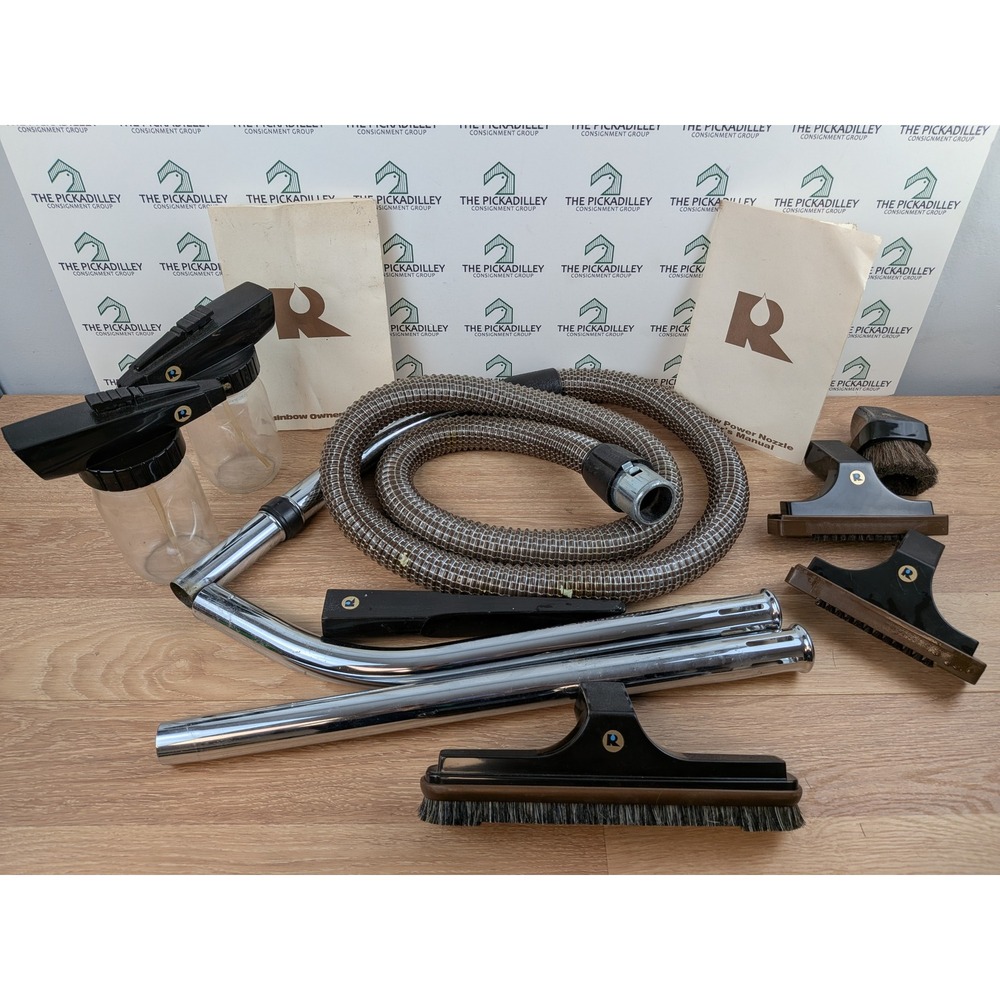 Vintage Rainbow Rexair Vacuum Attachment Lot Hose Wands Brushes Sprayers Manuals